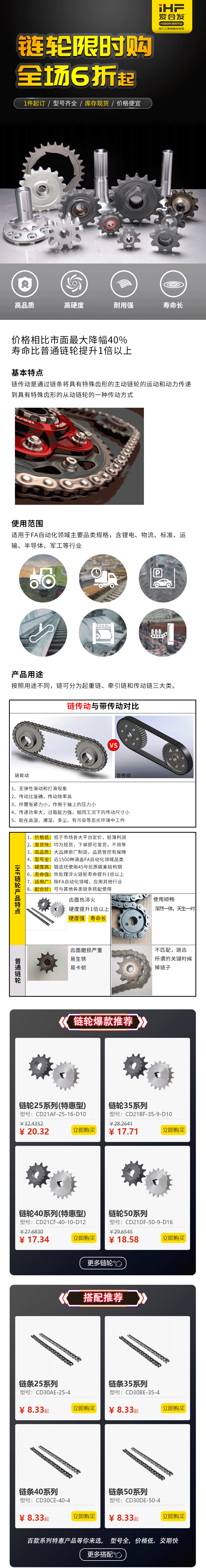 特惠現貨：愛合發鏈輪鏈條省錢耐用！