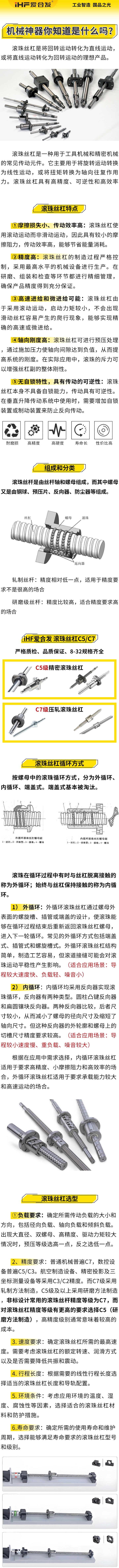 愛合發：機械神器，滾珠絲杠特點
